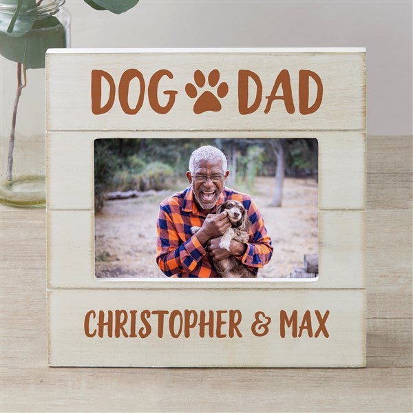 Dog Dad Personalized Shiplap Picture Frame  - 47906