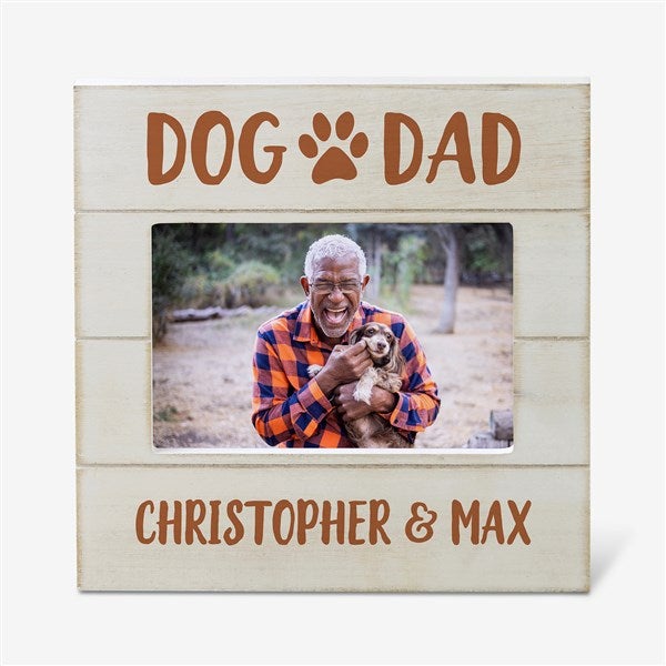 Dog Dad Personalized Shiplap Picture Frame  - 47906