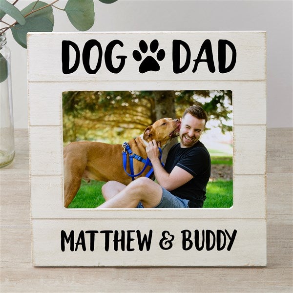 Dog Dad Personalized Shiplap Picture Frame - 47906