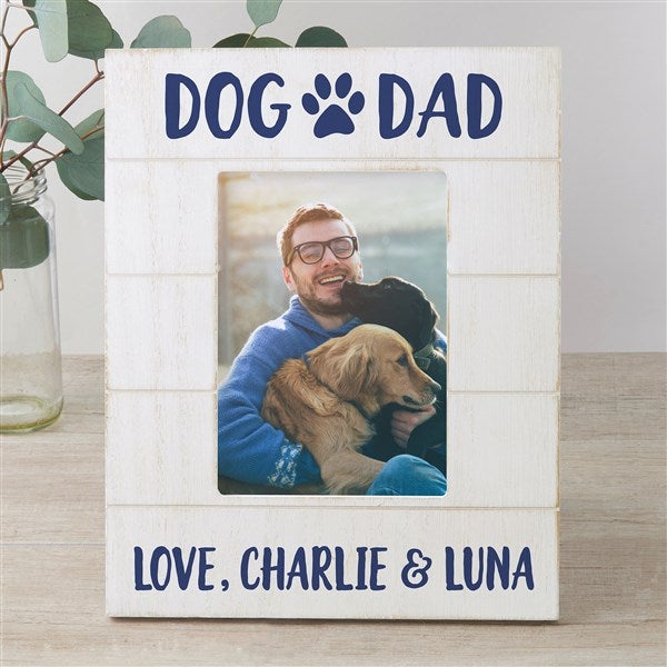 Dog Dad Personalized Shiplap Picture Frame  - 47906