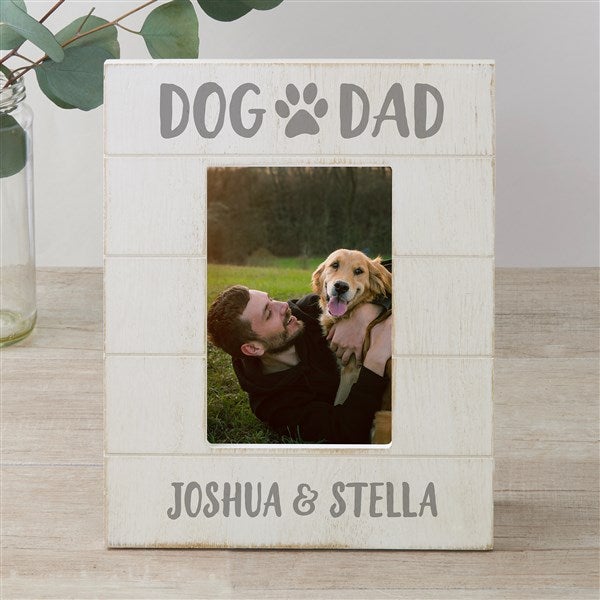 Dog Dad Personalized Shiplap Picture Frame  - 47906
