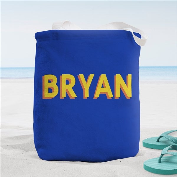 Shadow Name Personalized Terry Cloth Beach Bag - 47935