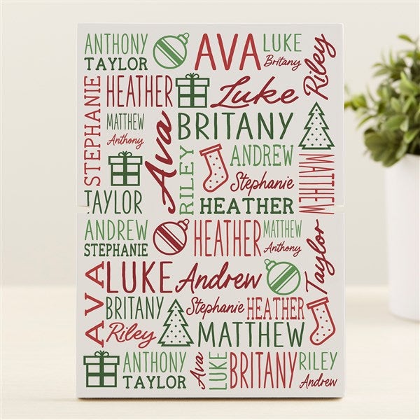 Christmas Repeating Name Personalized Story Board Plaque - 47949