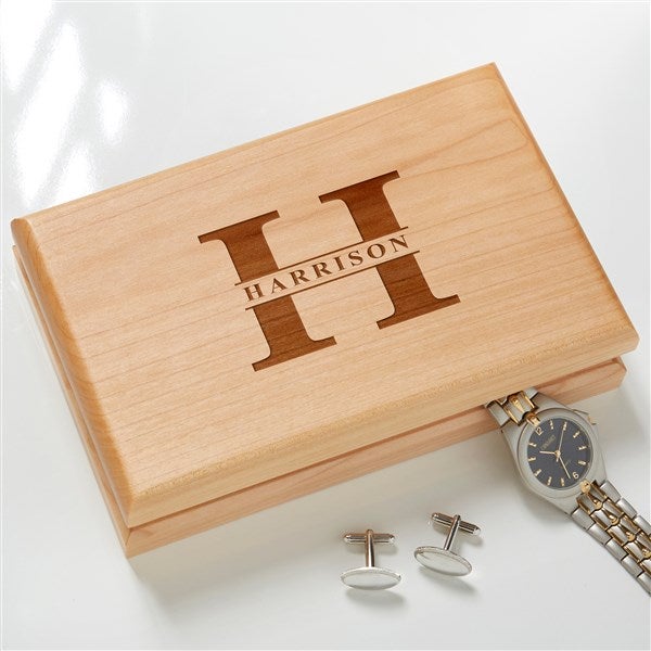 Lavish Last Name Personalized Wood Valet Box  - 47956
