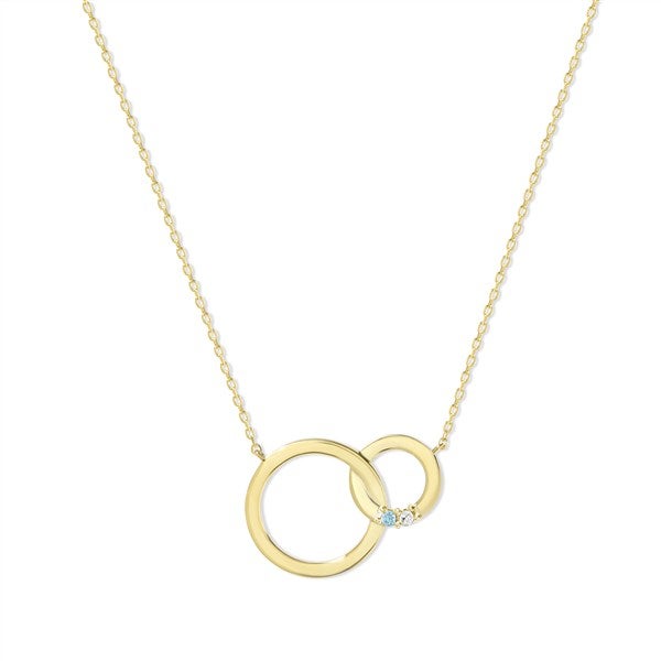 Custom Interlocking Circle Birthstone Necklace - 47962D