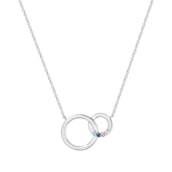 Custom Interlocking Circle Birthstone Necklace - 47962D