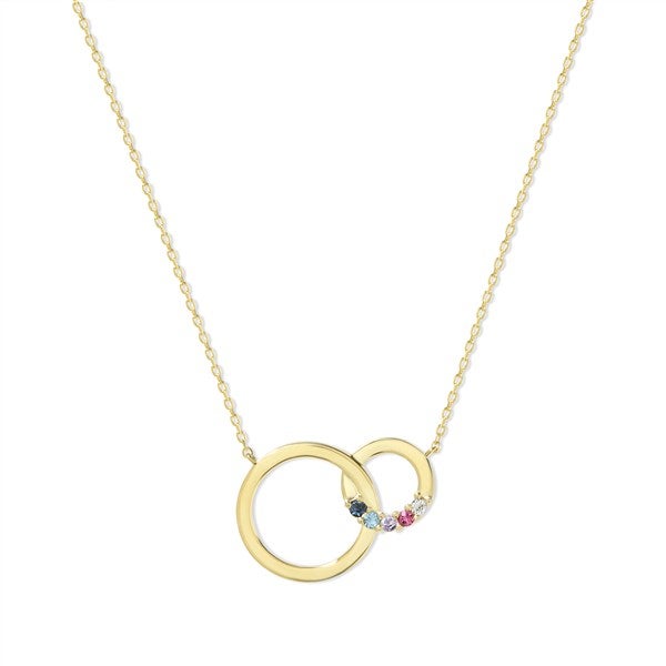 Custom Interlocking Circle Birthstone Necklace - 47962D