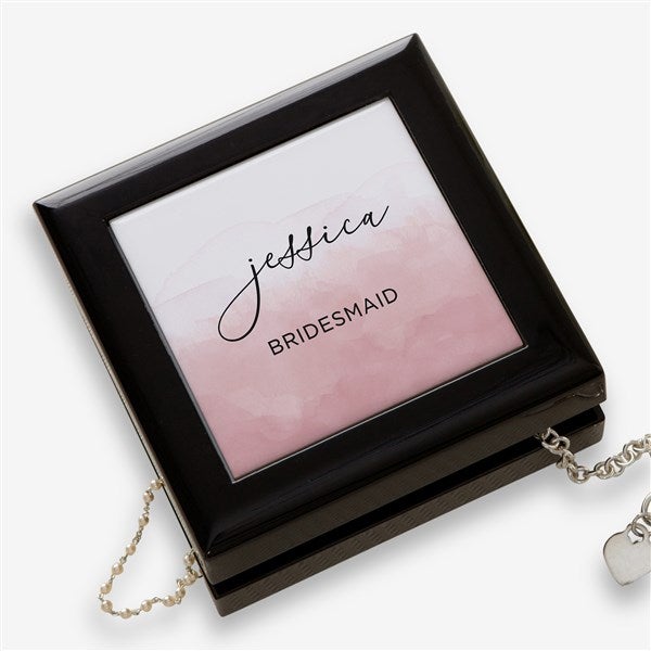 Watercolor Bridesmaid Personalized Jewelry Box - 47972