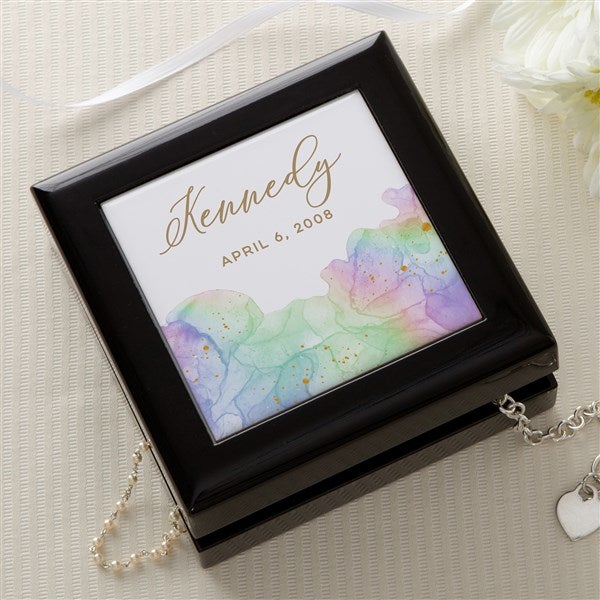 Birthstone Color Personalized Jewelry Box  - 47974