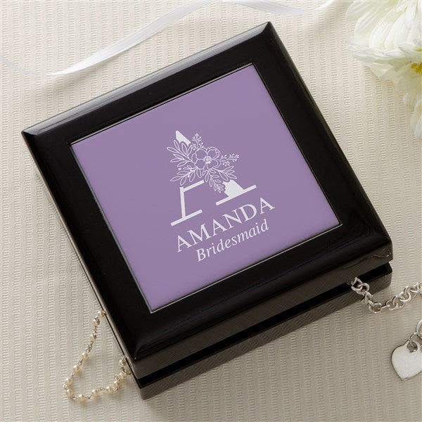 Floral Bridesmaid Personalized Jewelry Box  - 47978