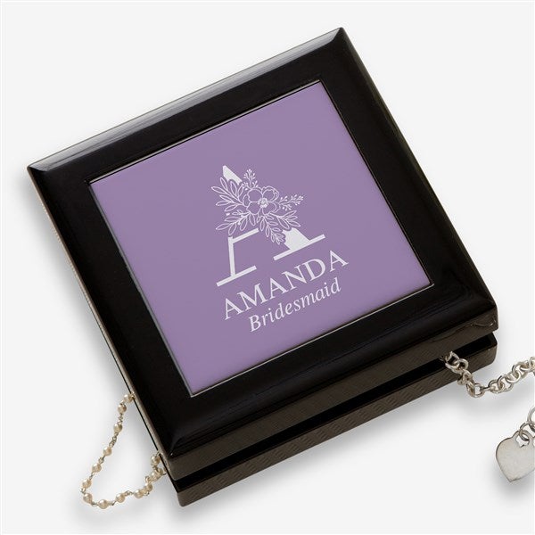 Floral Bridesmaid Personalized Jewelry Box  - 47978