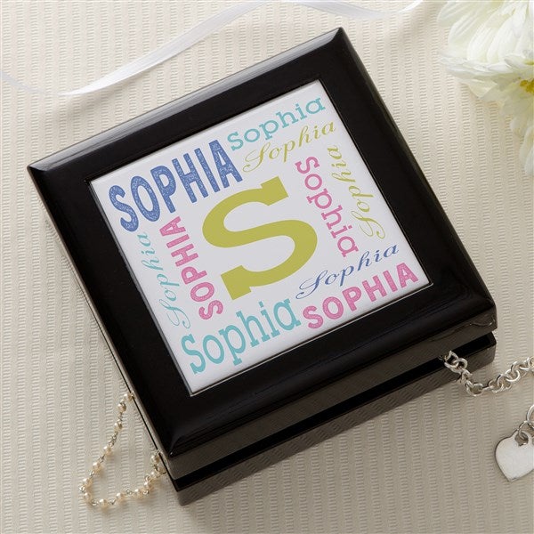 Repeating Name Personalized Jewelry Box  - 47980