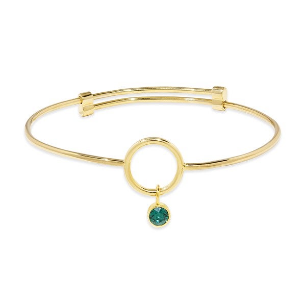  Custom Birthstone Charm Bangle Bracelet - 47988D