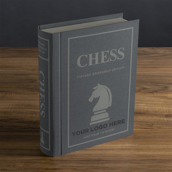 Chess Personalized Logo Vintage Bookshelf Edition Board Game  - 47991