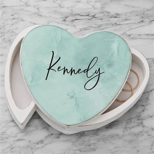 Pastel Watercolor Personalized Heart Jewelry Box  - 47994