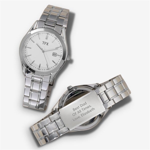 Message to Dad TFX By Bulova Engraved Silver Watch  - 48017