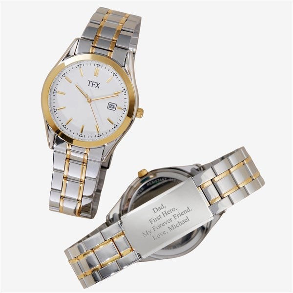 Message to Dad TFX By Bulova Engraved Two Tone Watch  - 48019