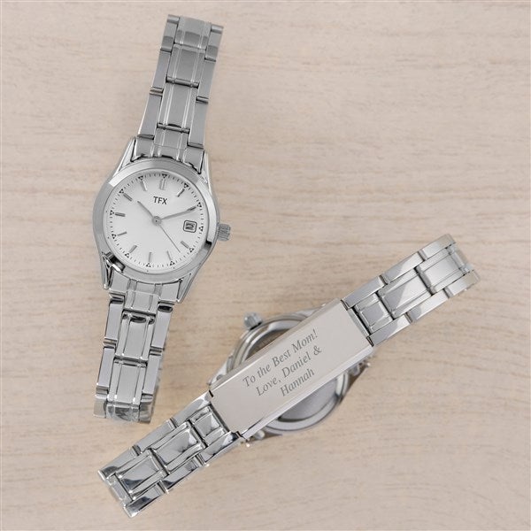 Message to Mom Engraved Bulova TFX Silver Watch  - 48021