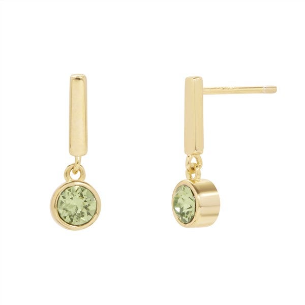 Custom Birthstone Charm Bar Earrings - 48022D