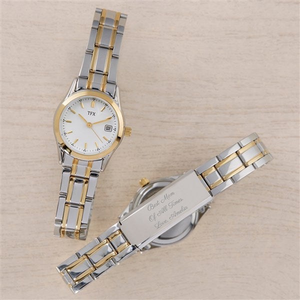 Message to Mom Engraved Bulova TFX Two Tone Watch  - 48023