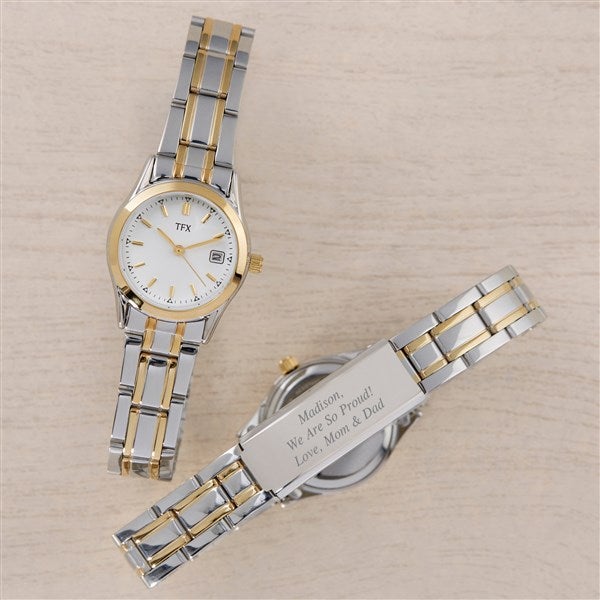 Graduation Message for Her Engraved Buolva TFX Two Tone Watch  - 48028