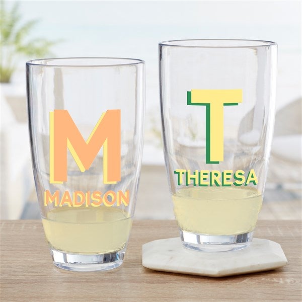 Shadow Monogram Personalized Tritan Highball  - 48051