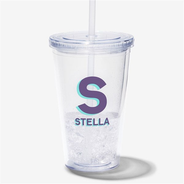 Shadow Monogram Personalized 17 oz. Acrylic Insulated Tumbler - 48053