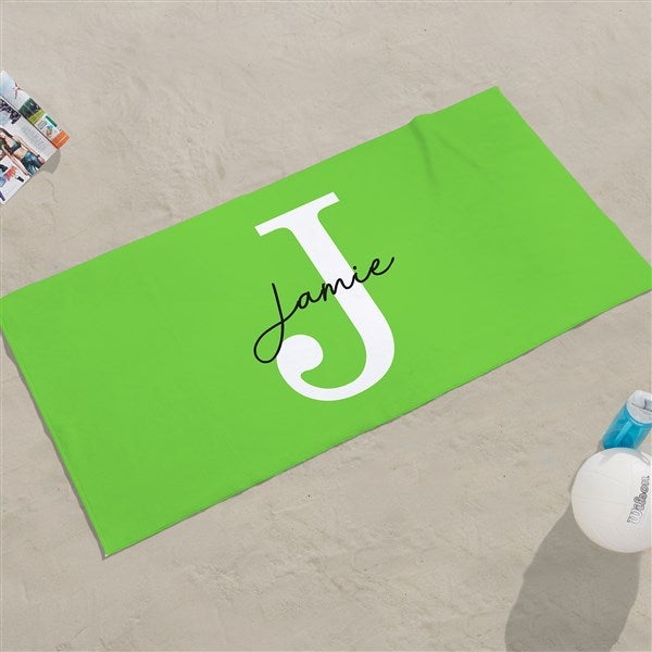 Simple Signature Personalized Beach Towels - 48084