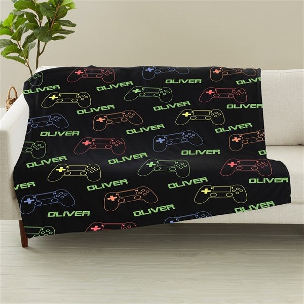 Neon Gaming Personalized Blanket - 48095