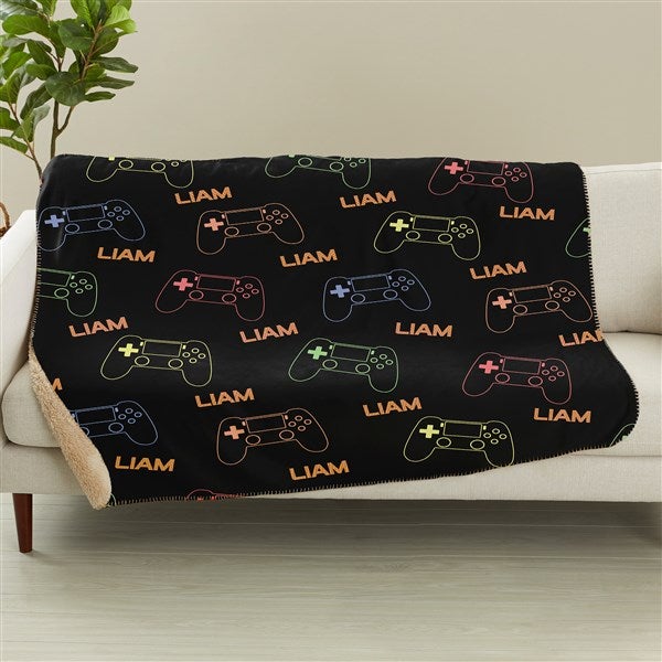 Neon Gaming Personalized Blanket - 48095