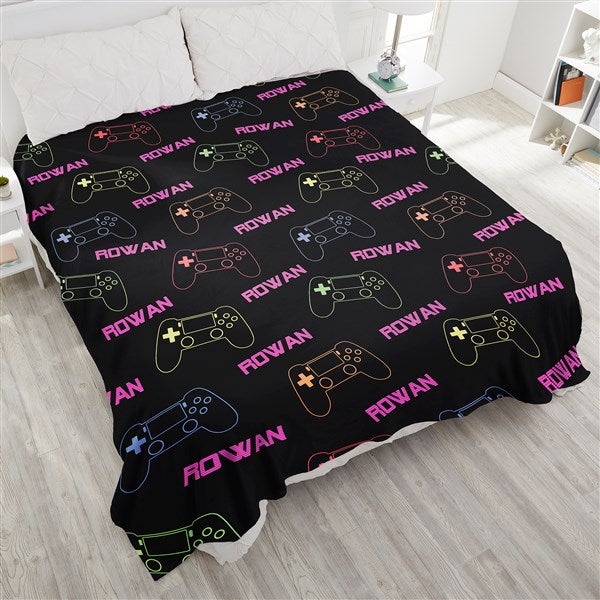 Neon Gaming Personalized Blanket - 48095