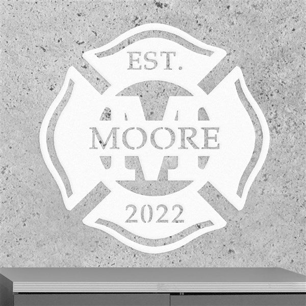 Custom Firefighter Monogram Steel Sign - 48109D
