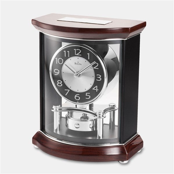 Engraved Logo Bulova Gentry Contemporary Clock  - 48117