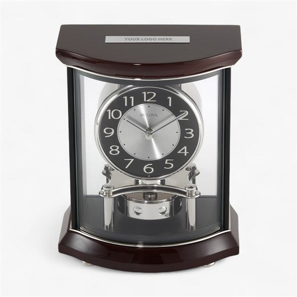 Engraved Logo Bulova Gentry Contemporary Clock  - 48117