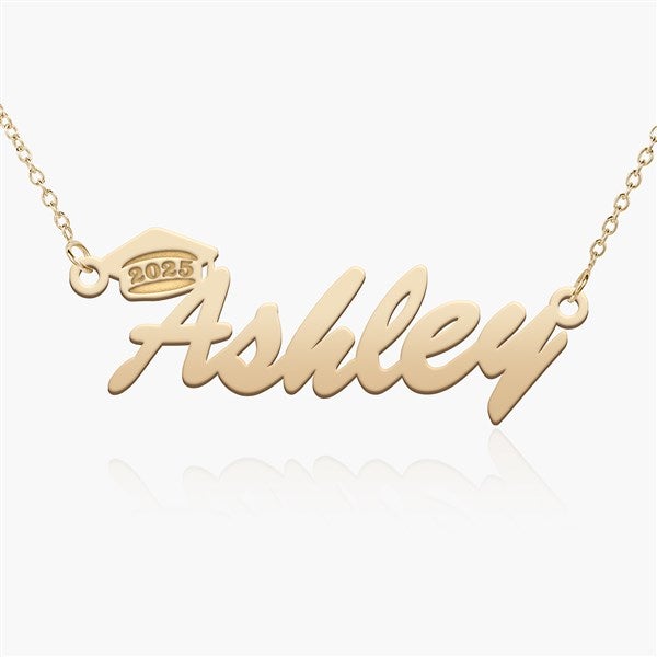 Personalized Graduation Cap Script Name Necklace  - 48139D