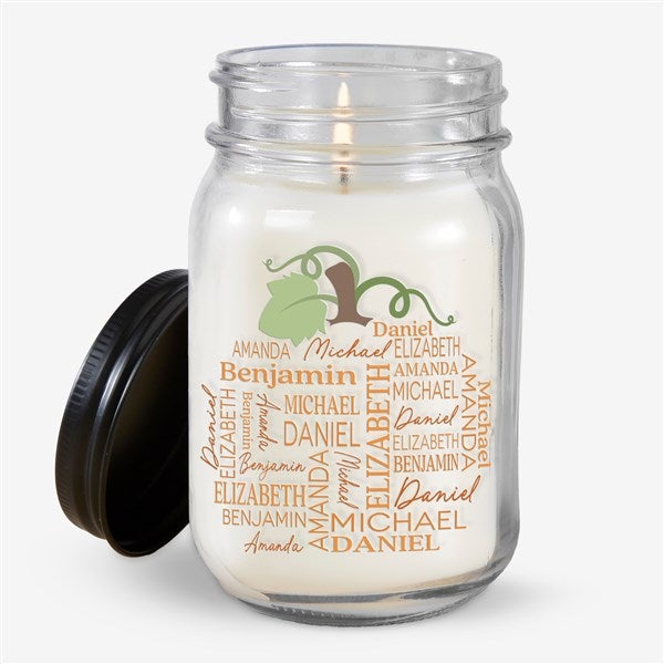 Fall Repeating Name Personalized Farmhouse Candle Jar - 48140