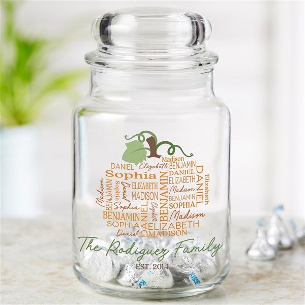 Fall Repeating Name Personalized Glass Treat Jar - 48141