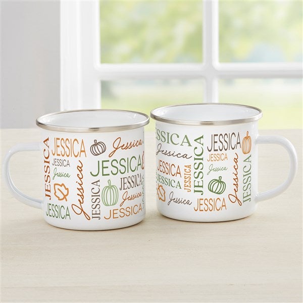 Fall Repeating Name Personalized Camping Mug - 48153