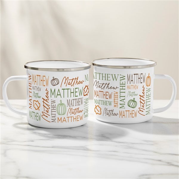 Fall Repeating Name Personalized Camping Mug - 48153