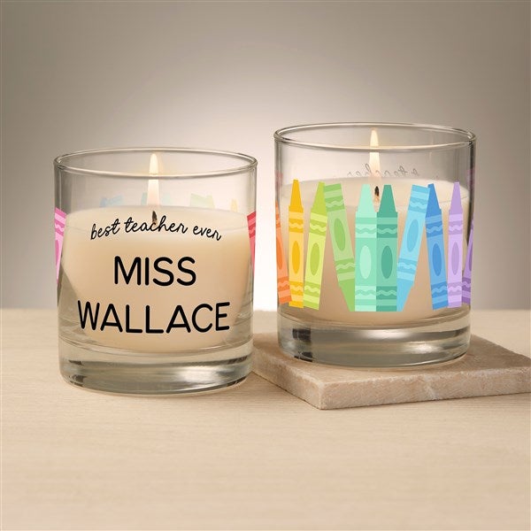 Color Crayon Personalized 8oz Glass Candle - 48159