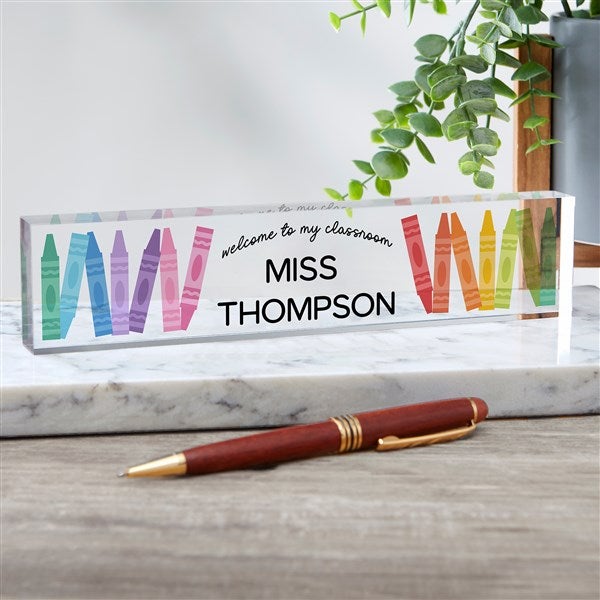 Color Crayon Personalized Acrylic Name Plate  - 48160