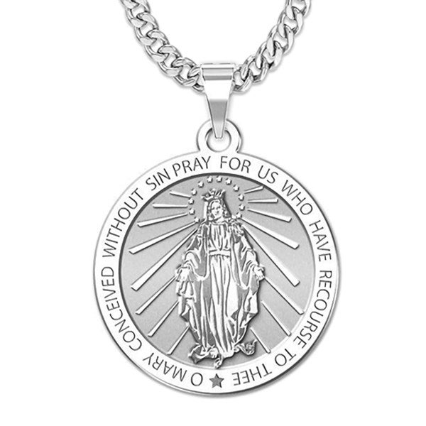 Custom Miraculous Engraved Pendant L - 48168D