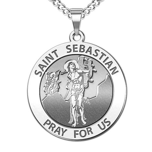 Custom Saint Sebastian Engraved Pendant  - 48178D
