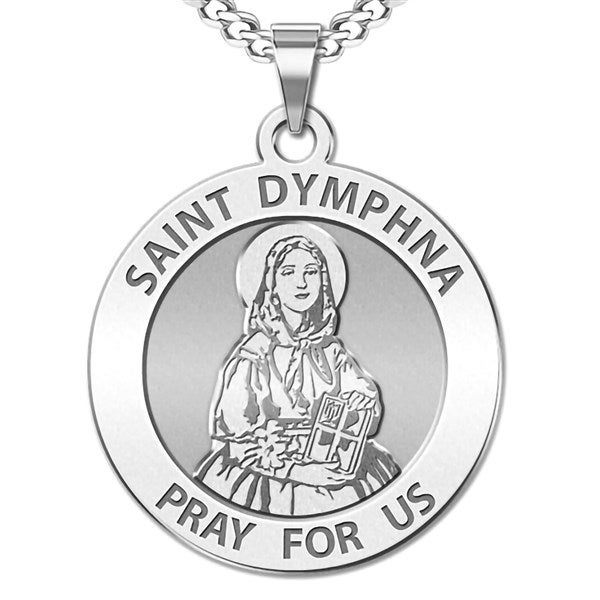 Custom Saint Dymphna Engraved Pendant  - 48180D