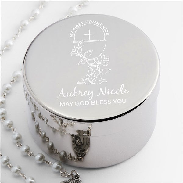 First Communion Icons Personalized Rosary Case - 48184