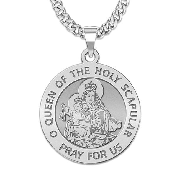 Custom Queen of the Holy Scapular Engraved Pendant  - 48186D