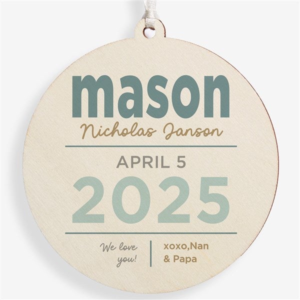 New Baby Details Personalized Christmas Ornament  - 48197