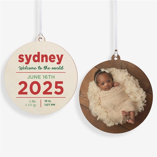 New Baby Details Personalized Christmas Ornament  - 48197