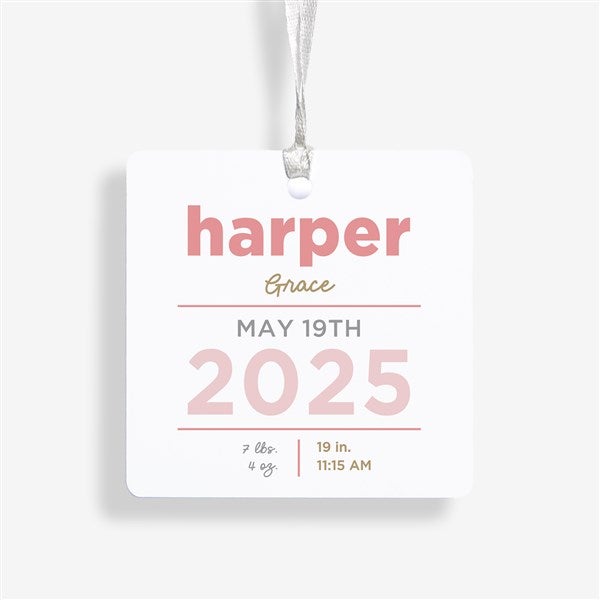 New Baby Details Personalized Christmas Ornament  - 48197