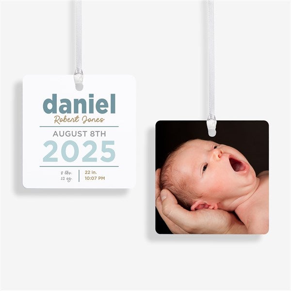 New Baby Details Personalized Christmas Ornament  - 48197